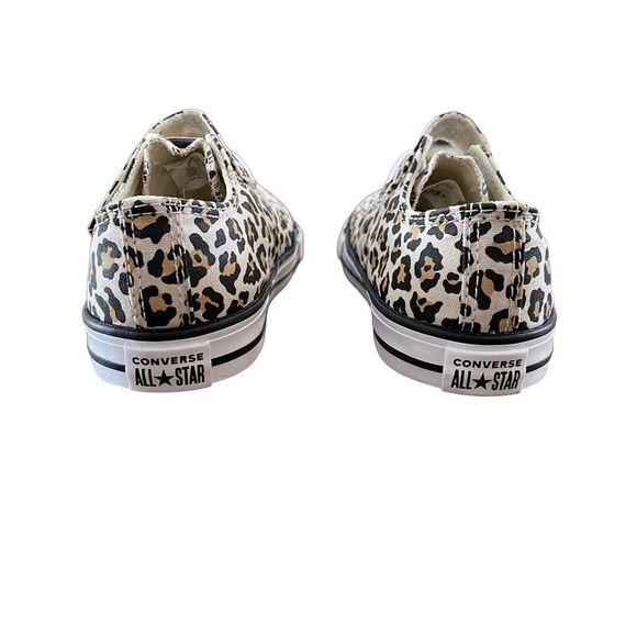 Converse All Star Brown Black Leopard Print Girls Shoes Size 9 - Picture 3 of 9